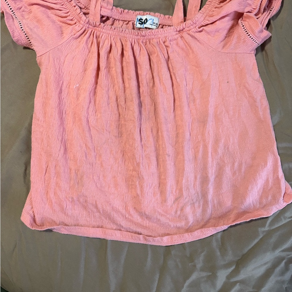 SO Girl’s  Blush Pink off shoulder top